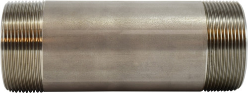 Midland Metal 48170 Welded Pipe Nipple, 2 in MPT x 2 in MPT, 8 in L, Stainless Steel, SCH 40 Schedule