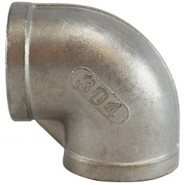Midland Metal 62110 90 deg Elbow, 3 in FNPT x 3 in FNPT, Stainless Steel, 150 lb