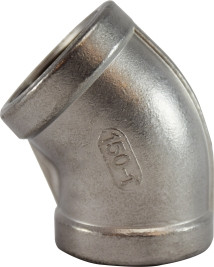 Midland Metal 63184 45 deg Elbow, 3/4 in FNPT x 3/4 in FNPT, Stainless Steel, 150 lb
