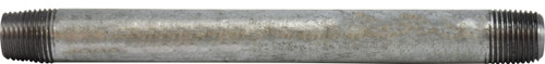 Midland Metal 56001 Pipe Nipple, 1/8 in MPT x 1/8 in MPT, 3/4 in L, Steel, Galvanized, SCH 40 Schedule, 150 lb