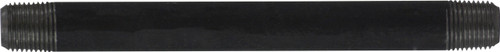 Midland Metal 57011 Welded Pipe Nipple, 1/8 in MPT x 1/8 in MPT, 6 in L, Steel, Black, SCH 40 Schedule