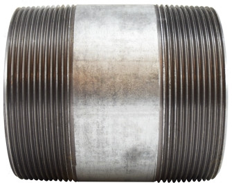 Midland Metal 56224 Welded Pipe Nipple, 4 in MPT x 4 in MPT, 4-1/2 in L, Steel, Galvanized, SCH 40 Schedule