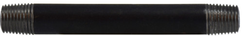 Midland Metal 59032SMLS Seamless Pipe Nipple, 1/4 in MPT x 1/4 in MPT, 8 in L, Steel, Black, SCH 80 Schedule
