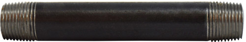 Midland Metal 59054SMLS Seamless Pipe Nipple, 3/8 in MPT x 3/8 in MPT, 10 in L, Steel, Black, SCH 80 Schedule