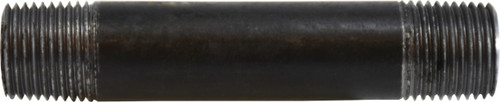 Midland Metal 59076SMLS Seamless Pipe Nipple, 1/2 in MPT x 1/2 in MPT, 12 in L, Steel, Black, SCH 80 Schedule