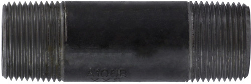 Midland Metal 59100SMLSXX Seamless Pipe Nipple, 1 in MPT x 1 in MPT, Close L, Steel, Black, XXH Schedule