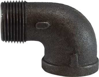 Midland Metal 65166 90 deg Street Elbow, 1-1/4 in MPT x 1-1/4 in FPT, Iron, Black, 150 lb