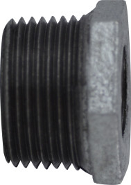 Midland Metal 64538 Reducer Hex Bushing, 3 in MPT x 2 in FPT, Iron, Galvanized