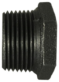 Midland Metal 65508 Reducer Hex Bushing, 3/4 in MPT x 3/8 in FPT, Iron, Black