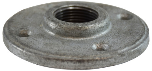 Midland Metal 64694 Round Floor Flange, 1 in FPT, Iron, Galvanized, 150