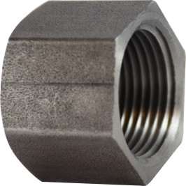 Midland Metal 67472 Hex Cap, 3/8 in FNPT, Steel, Black, 150 lb