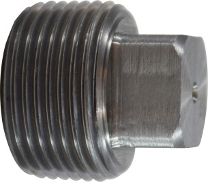 Midland Metal 67658 Solid Square Head Plug, 2 in MNPT, Steel, Black