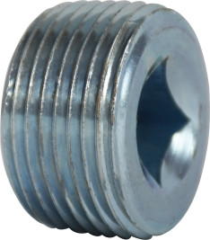 Midland Metal 66636 Square Socket Countersunk Plug, 1-1/4 in MNPT, Steel, Zinc-Plated, 150 lb