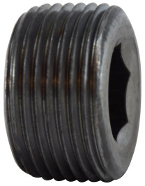 Midland Metal 67766 Hex Socket Countersunk Plug, 1 in MNPT, Steel, Black, 150 lb