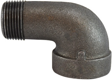 Midland Metal 69167 90 deg Street Elbow, 1-1/2 in MPT x 1-1/2 in FPT, Iron, Black, XH Schedule, 300 lb