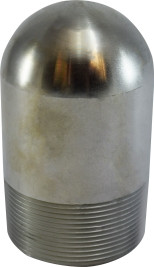 Midland Metal 91008 Standard Bull Plug, 2 in MPT, Steel, Zinc-Plated, SCH 40 Schedule