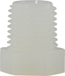 Midland Metal 28607W Hex Head Plug, 1-1/4 in MPT, Nylon, White, 125