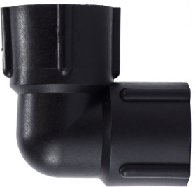 Midland Metal 28702P 90 deg Elbow, 3/8 in FPT x 3/8 in FPT, Polypropylene, Black
