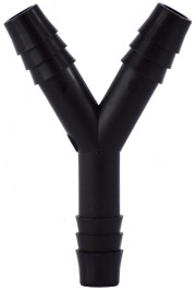 Midland Metal 33301P Wye, 3/8 in Hose Barbed x 3/8 in Hose Barbed x 3/8 in Hose Barbed, Polypropylene