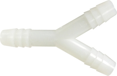 Midland Metal 33301W Wye Connector, 3/8 in Hose Barbed x 3/8 in Hose Barbed x 3/8 in Hose Barbed, Nylon