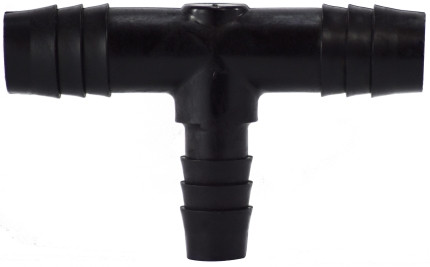 Midland Metal 33430B Reducing Branch Tee, 3/8 in Hose Barbed x 3/8 in Hose Barbed x 1/2 in Hose Barbed