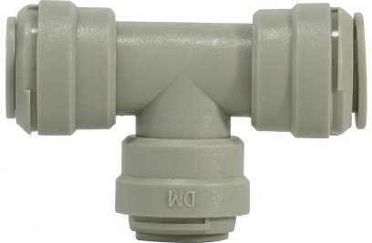 Midland Metal 20725P Reducing Branch Tee, 3/8 in Push-In Tube x 1/4 in Push-In Tube x 1/4 in Push-In Tube