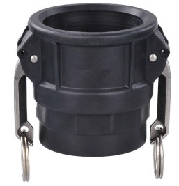 Midland Metal 35944 Cam and Groove Coupler, 1-1/2 in Type D x 1-1/2 in FPT, Polypropylene