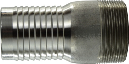 Midland Metal 973705 Combination King Nipple, 2 in Hose Barbed x 2 in MPT, Stainless Steel