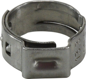 Midland Metal 16700016 Gapless Ear Clamp, 5/8 in Nominal, 0.52 in Minimum Clamp Diameter, 7 mm Band W