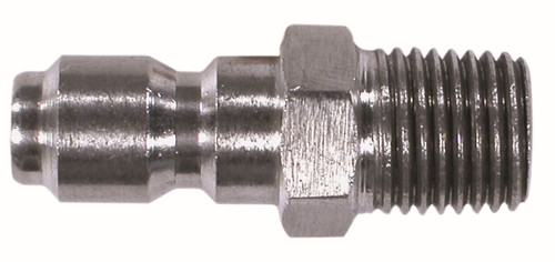 Midland Metal 86041SS Quick Disconnect Straight Through Plug, 3/8 in, MPT