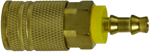 Midland Metal 28565 Industrial Interchange Coupler, 1/4 in Push-On Hose Barbed x 1/4 in, Brass
