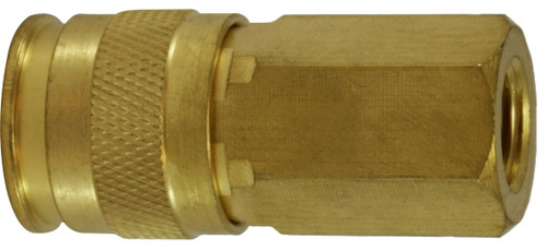 Midland Metal 28560 Universal Coupler, 1/4 in FNPTF, Brass
