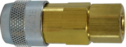 Midland Metal 28684 Lincoln Interchange Coupler, 1/4 in 1/4 in FIP, Brass