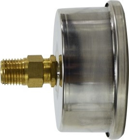 Midland Metal 80205 Pneumatic Pressure Gauge, 2-1/2 in Dial, 0 to 100 psi Measuring Range, +/-1.5 % Accuracy