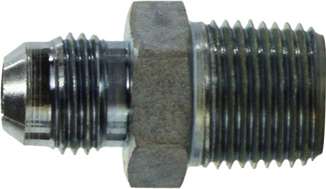 Midland Metal 24041612 Straight Connector, 1 in 37 deg JIC Flared x 3/4 in MPT, Steel