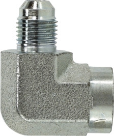 Midland Metal 250266 90 deg Straight Elbow, 3/8 in 37 deg JIC Flared x 3/8 in FPT, Steel