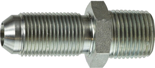 Midland Metal 270666 Bulkhead Connector, 3/8 in 37 deg JIC Flared x 3/8 in MPT, Steel