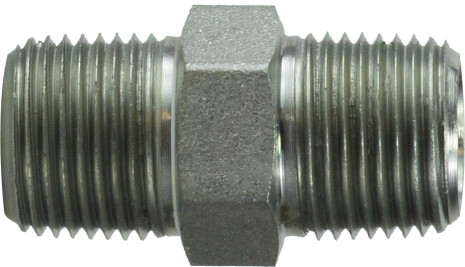 Midland Metal 540420 Hex Pipe Nipple, 1-1/4 in MPT x 1-1/4 in MPT, Steel