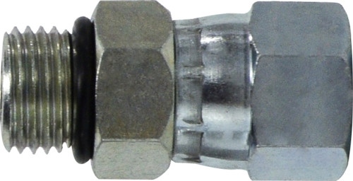 Midland Metal 6402O88 Swivel Adapter, 1/2 in Male ORB x 1/2 in 37 deg JIC, Steel