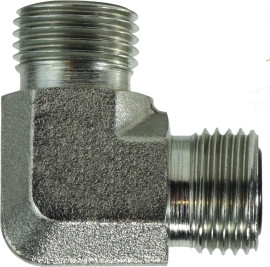 Midland Metal FS25001010 90 deg Union Elbow, 9/16 in Male ORFS x 9/16 in Male ORFS, Steel