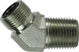 Midland Metal FS25031616 45 deg Elbow, 1-7/16 in Male ORFS x 1 in MNPT, Steel