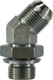 Midland Metal 780212 45 deg Elbow, 3/4 in MJIC x 3/4 in Male BSPP, Steel