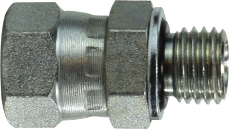 Midland Metal 7025512 Connector, 5/16 in JIC Swivel x M12 x 1.5 Male Metric, Steel
