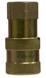 Midland Metal FF Series FF14F Straight Flush Face Coupler, 1/4 in FNPT x 1/4 in FNPT, Steel