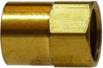 Midland Metal 12039 Straight Adapter, 5/8 in Inverted Flared x 1/2 in FNPTF, Brass