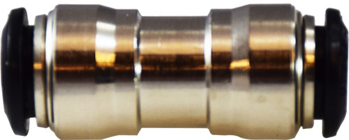 Midland Metal 20727N Straight Union, 8 mm Push-In x 8 mm Push-In, Brass, Nickel-Plated