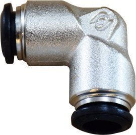 Midland Metal 20740N 90 deg Union Elbow, 14 mm Push-In x 14 mm Push-In, Brass, Nickel-Plated