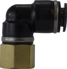 Midland Metal 700602C 90 deg Elbow, 3/8 in Push-In Tube x 1/8 in FNPT, Composite