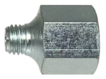 Midland Metal 36301 Adapter, 1/8-27 x 1/4-28 Thread, FNPTF x Male SAE Thread, 1/2 in Hex, Zinc-Plated, Steel