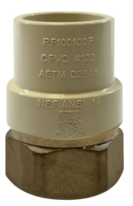 Midland Metal 35403LF Adapter, 1/2 in CPVC x 1/2 in FIP, Brass